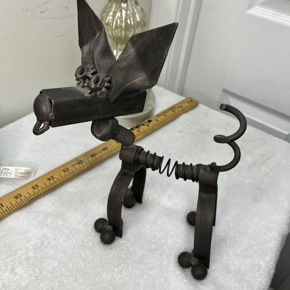 Chihuahua Dog  Metal Tool Parts Welding Nuts Bolts Sculpture Art Decor 11” Taco - Picture 5 of 15